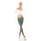 Womens skinny fit jeans incl. belt olive-green UK 8 (XS)