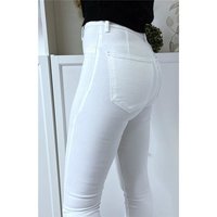 Sexy hautenge Damen Highwaist Röhrenjeans Weiß