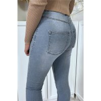 Sexy hautenge Damen Skinny Jeans Röhrenjeans Blau