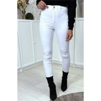 Sexy womens skinny high waist jeans white UK 10 (S)
