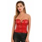 Sexy Damen Corsage aus weichem Kunstleder Rot