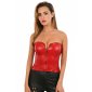 Sexy womens corsage made of faux leather red 16 (XL)