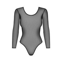 Sexy Body transparent mit Glitzer Dessous Clubwear Schwarz 34/36 (S/M)