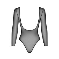 Sexy Body transparent mit Glitzer Dessous Clubwear Schwarz 34/36 (S/M)