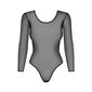 Sexy bodysuit transparent with glitter clubwear black UK 12/14 (L/XL)