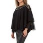 Elegantes Damen Chiffon Shirt mit Fledermausärmeln Schwarz