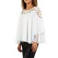 Elegantes Damen Chiffon Shirt mit Fledermausärmeln Weiß