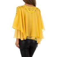 Elegantes Damen Chiffon Shirt mit Fledermausärmeln Senfgelb