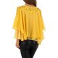 Elegant womens chiffon shirt with batwing sleeves mustard