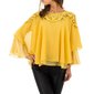 Elegantes Damen Chiffon Shirt mit Fledermausärmeln Senfgelb