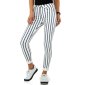 Trendy womens skinny jeans with striped pattern white/blue