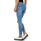 Hautenge Damen Stretch Röhrenjeans mit Nieten Blau