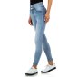 Skinny womens high waist stretch jeans with rivets blue