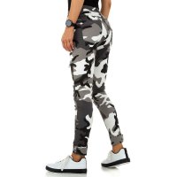 Trendige Damen Camouflage Hose Jeans Army-Look Grau 38 (M)