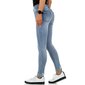 Skinny womens stretch jeans with bows at leg blue UK 8 (XS)