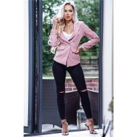 Elegant womens blazer jacket with buttons antique pink