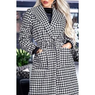 houndstooth longline coat