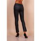 Damen Skinny Jeans in Leder-Look Schwarz