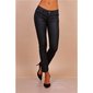 Damen Skinny Jeans in Leder-Look Schwarz