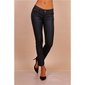 Damen Skinny Jeans in Leder-Look Schwarz 36 (S)