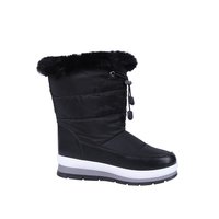 Warm lined womens winter snow boots with faux fur black