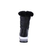 Warm lined womens winter snow boots with faux fur black