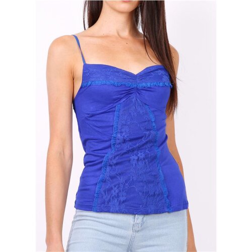 Sexy Damen Spaghettiträger-Top mit Spitze Royal Blau