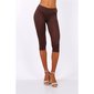 Basic womens Capri leggings brown Onesize (UK 8,10,12)
