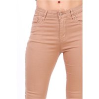 Womens skinny stretch drainpipe jeans light brown