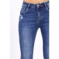 Damen Skinny Stretch Jeans Röhrenjeans Used-Look Dunkelblau