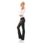 Womens bootcut jeans in leather look with belt black