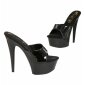 Sexy Gogo Plateau-Mules High Heels aus Lackleder-Imitat Schwarz