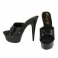 Sexy Gogo Plateau-Mules High Heels aus Lackleder-Imitat Schwarz