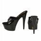 Sexy Gogo Plateau-Mules High Heels aus Lackleder-Imitat Schwarz