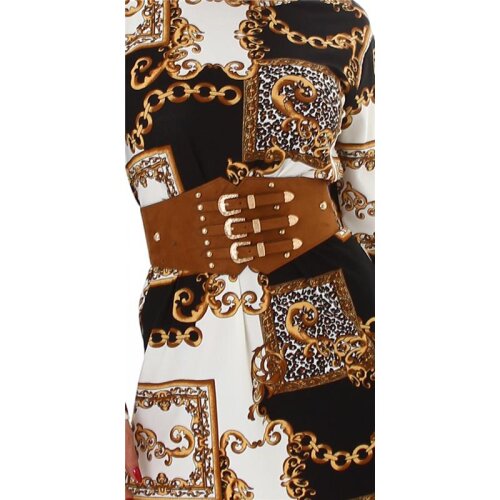 Damen Stretch-Taillengürtel aus Wildleder-Imitat Camel