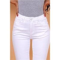 Skinny womens drainpipe jeans in 5-pocket style white