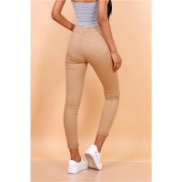Skinny womens drainpipe jeans in 5-pocket style taupe