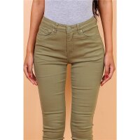 Figurbetonende Damen Skinny Jeans Röhrenjeans Khaki