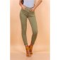 Figurbetonende Damen Skinny Jeans Röhrenjeans Khaki