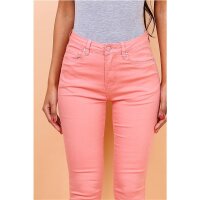 Figurbetonende Damen Skinny Jeans Röhrenjeans Lachs