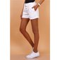 Kurze Damen Jeans Hose Shorts mit Gürtel Weiß