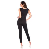 Elegant sleeveless womens jumpsuit black UK 12 (M)
