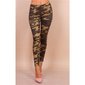 Skinny womens jeans in army look camouflage olive-green
