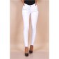Sexy figurbetonende Damen Skinny Jeans mit Zippern Weiß