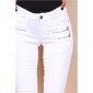 Sexy figurbetonende Damen Skinny Jeans mit Zippern Weiß