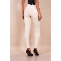 Sexy skinny womens jeans with zips beige