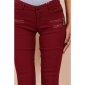 Sexy figurbetonende Damen Skinny Jeans mit Zippern Bordeaux