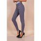 Sexy figurbetonende Damen Skinny Jeans mit Zippern Grau