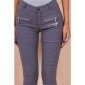 Sexy figurbetonende Damen Skinny Jeans mit Zippern Grau