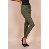 Sexy skinny womens jeans with zips khaki